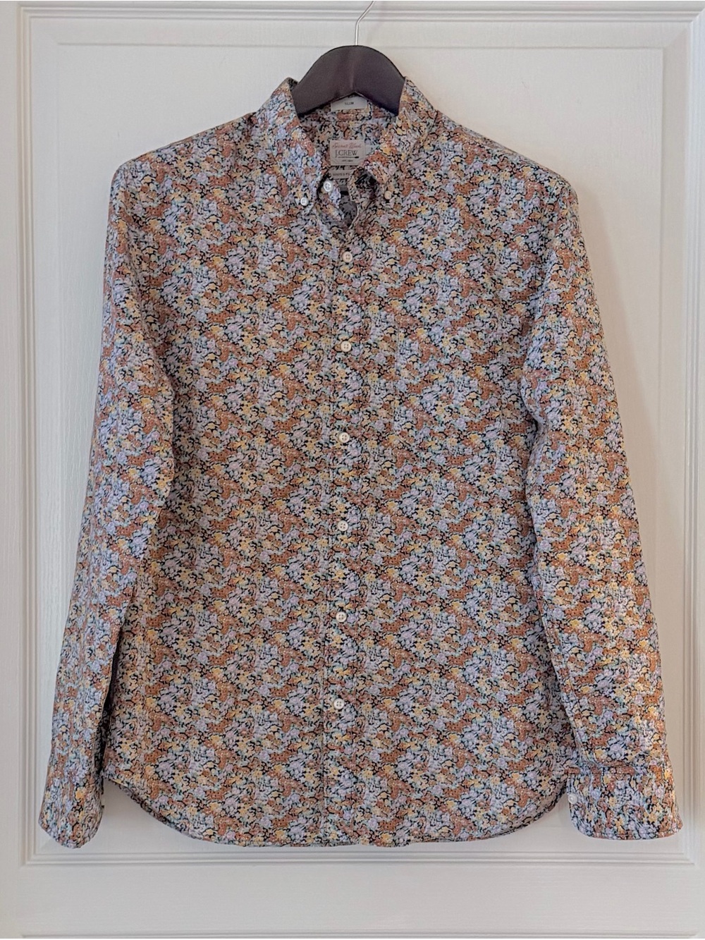 J. Crew Floral Button-Down Shirt - Blue & Tan